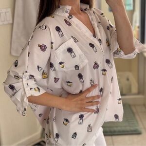 Printed Women's Top - Perfume Bottles